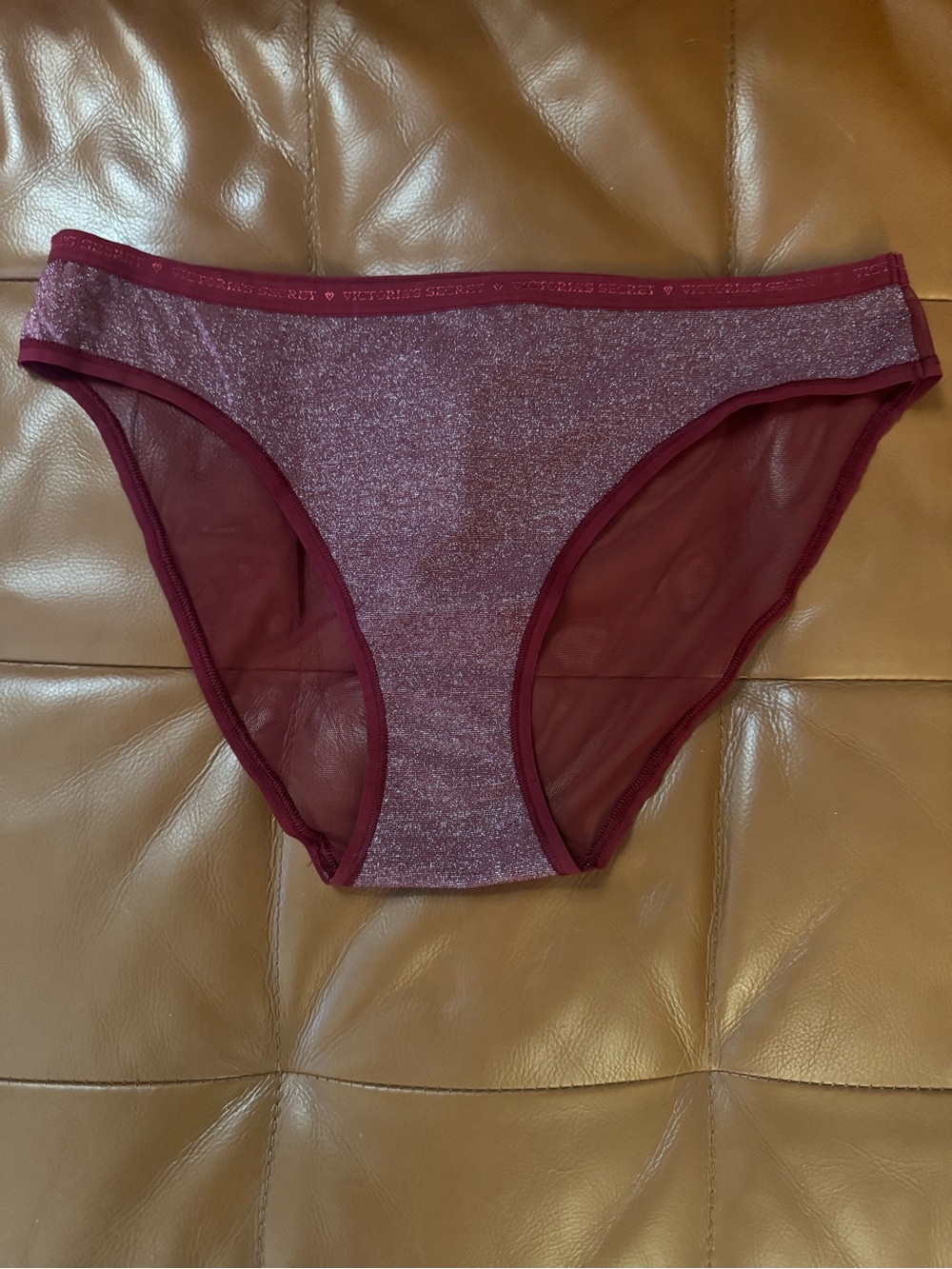 Victoria's Secret Sheer Burgundy Shimmer Panty